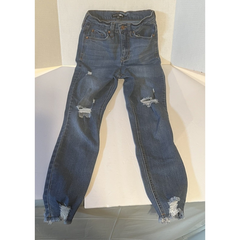 Fashion Nova Women Jeans Distressed Blue‎ Size 0/24